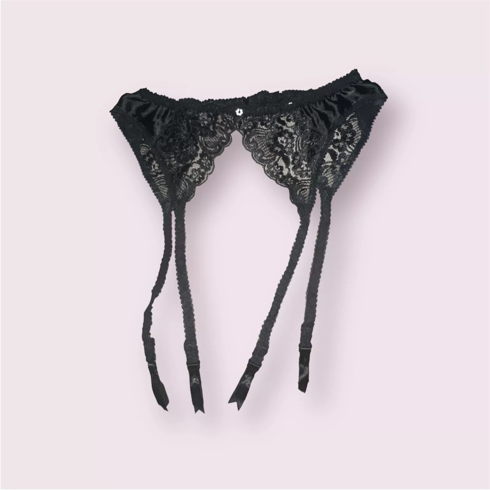 Vintage Christian Dior Intimates Garter Belt Black Lace Sz L NEW WITHOUT TAGS-D1